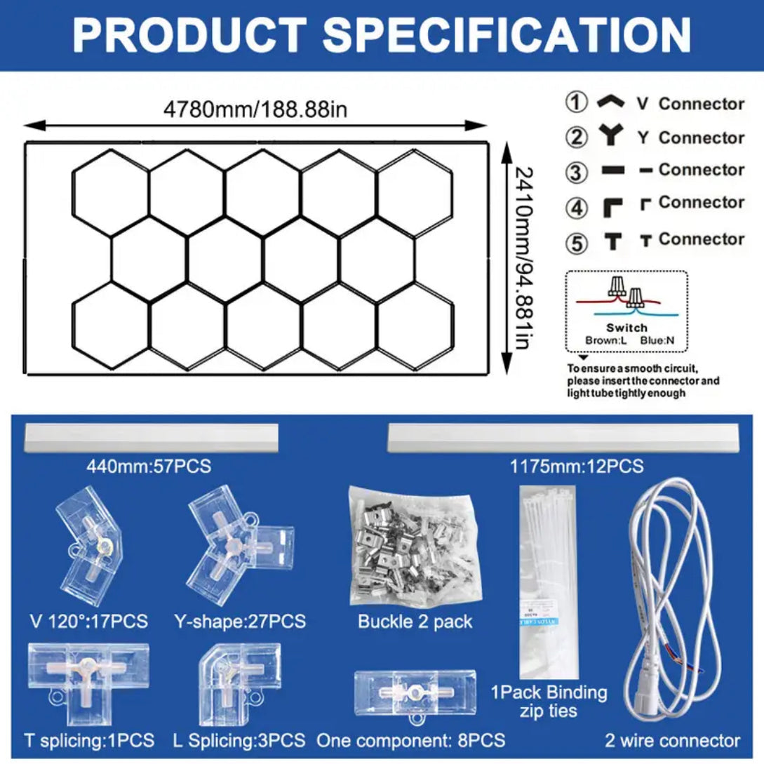 LED Hexagon Ceiling Lighting