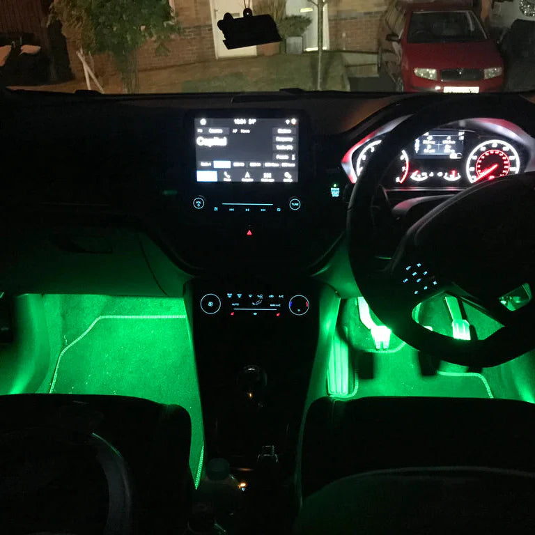 Green footwell lights