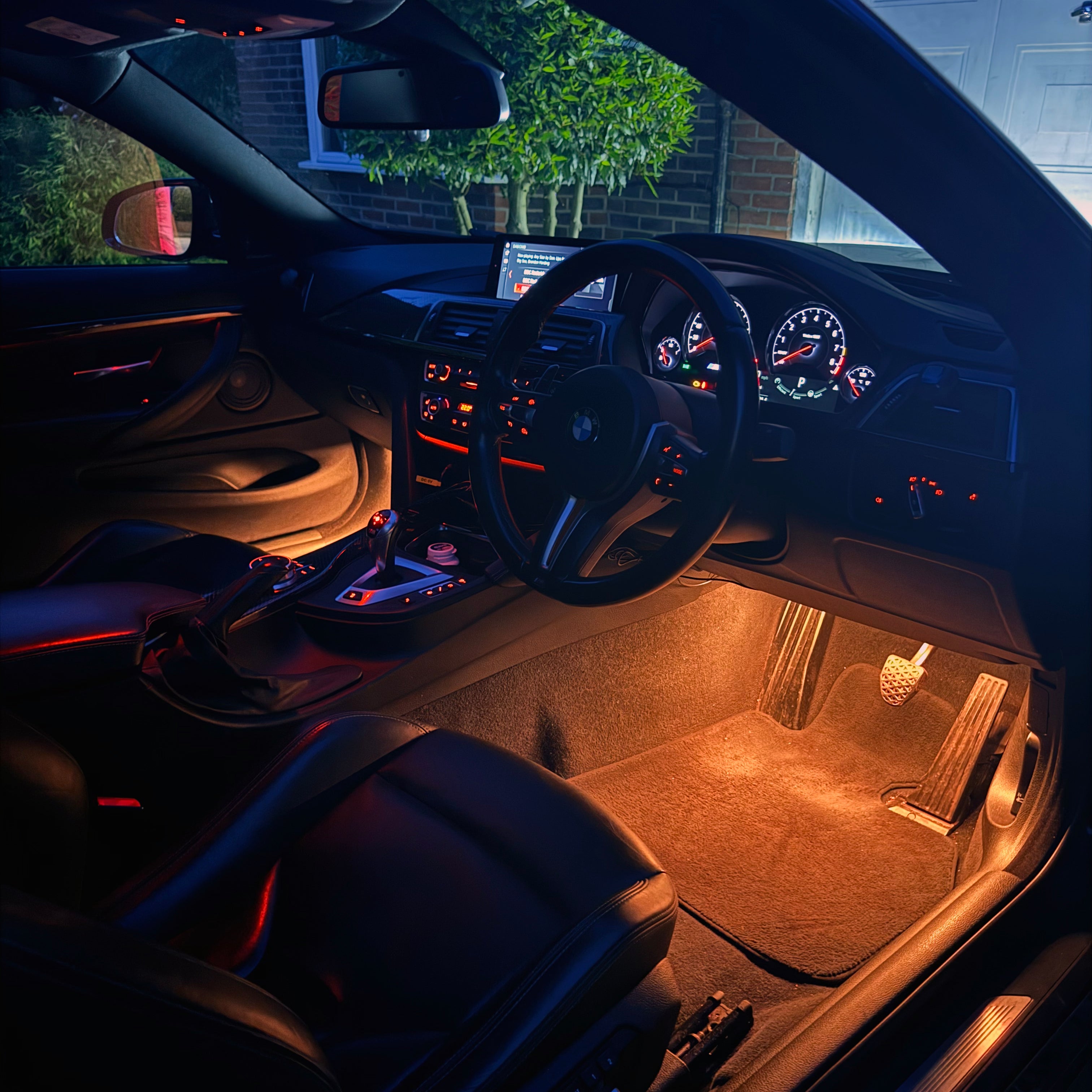 Orange footwell lights